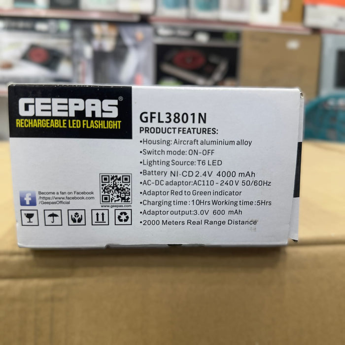 Geepas Rechargeable LED Flashlight-3801