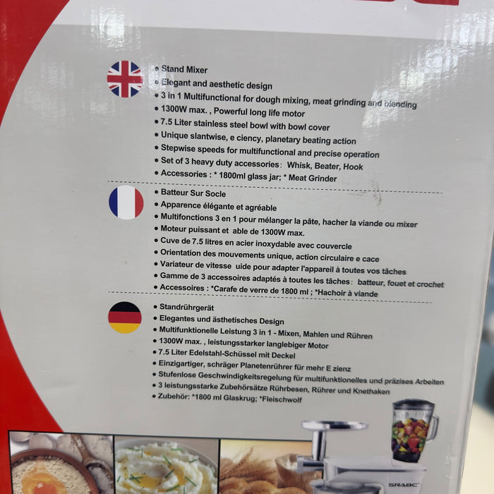 Srabc 3 in 1 Stand Mixer & Kitchen Machine