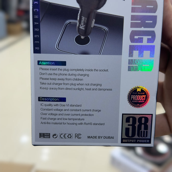 Kamal 38W Car Charger K808