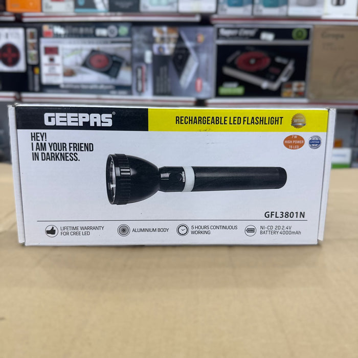 Geepas Rechargeable LED Flashlight-3801