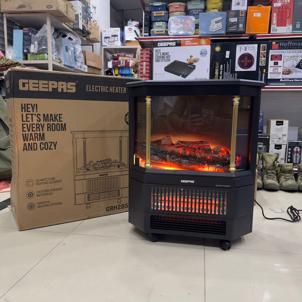 Geepas Quartz Tube Log Flame Effect Electric Heater 28580