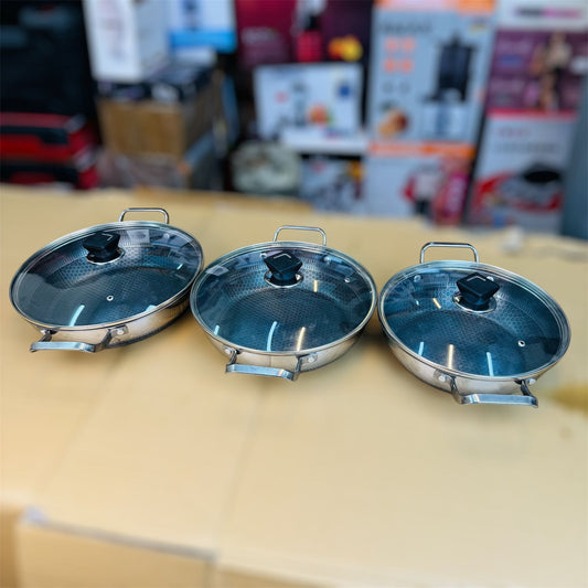 Germany lot honeycomb shallow fry pan set