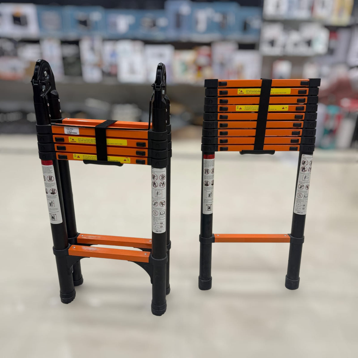 Black Telescopic Foldable Aluminum Ladders