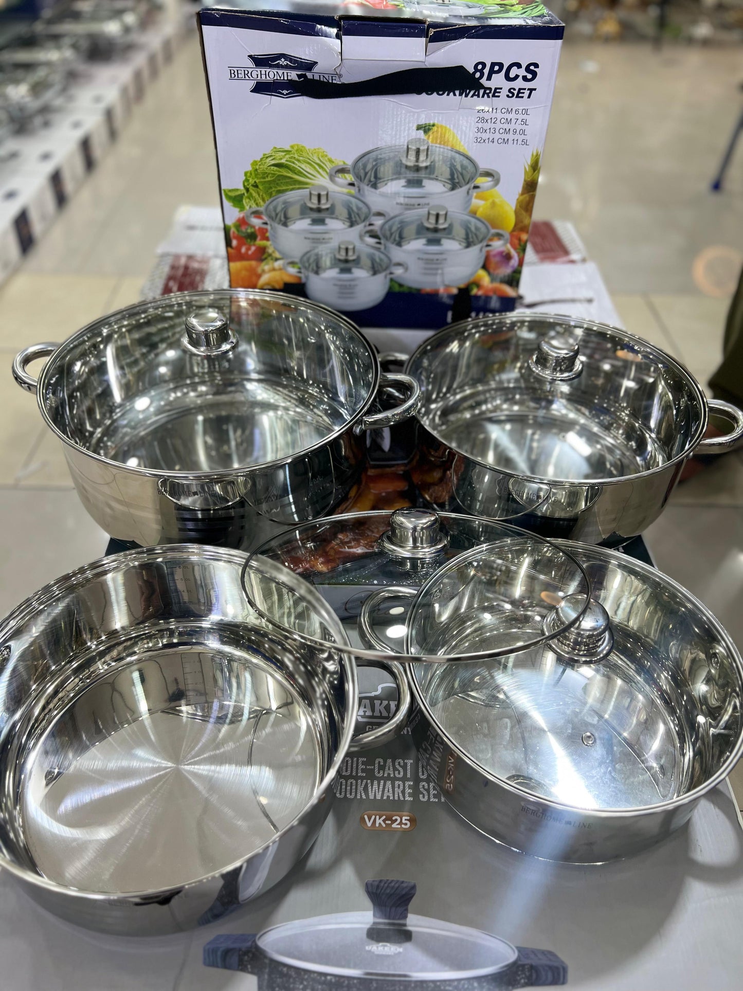 Berghome Line 8pcs stainless steel cookware set BL-1465