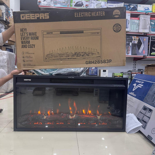Geepas Real Log Flame Effect Electric Heater 28583