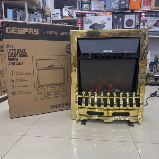 Geepas Quartz Tube Log Flame Effect Electric Heater 28579