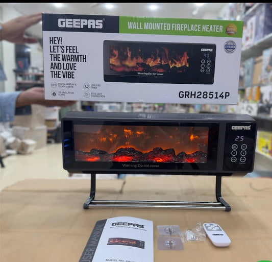 Geepas Wall Mounted Fireplace Heater 28514