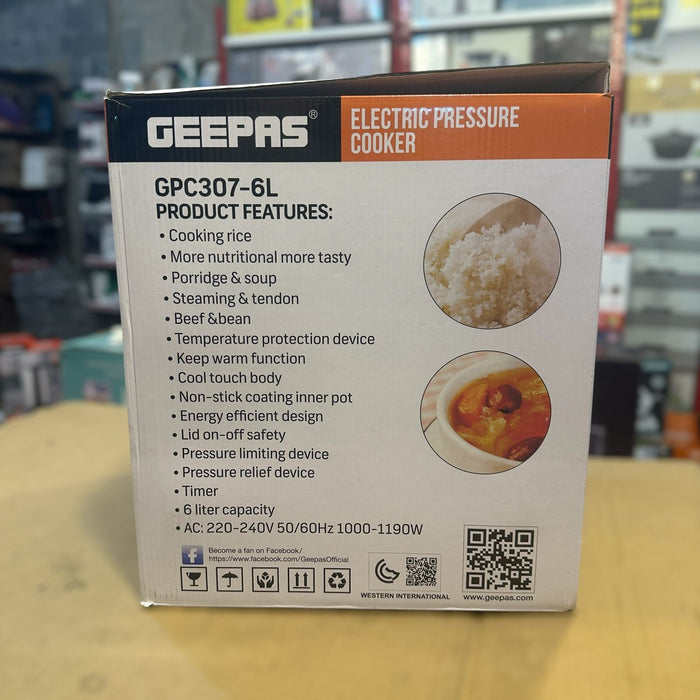 Geepas 6L Electric Pressure Cooker 307