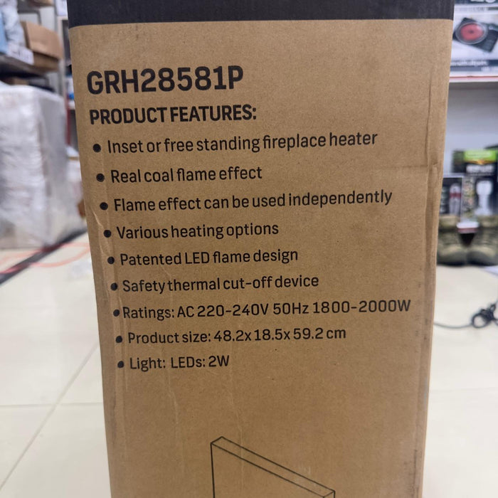 Geepas Quartz Tube Log Flame Effect Electric Heater 28579