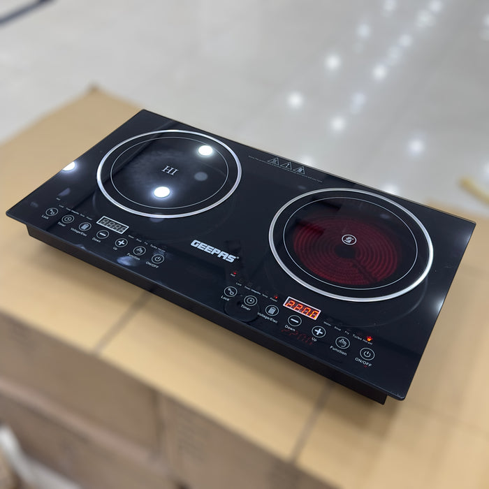 Geepas 2 in 1 Induction & Infrared Double Burner Hot Plate 6130