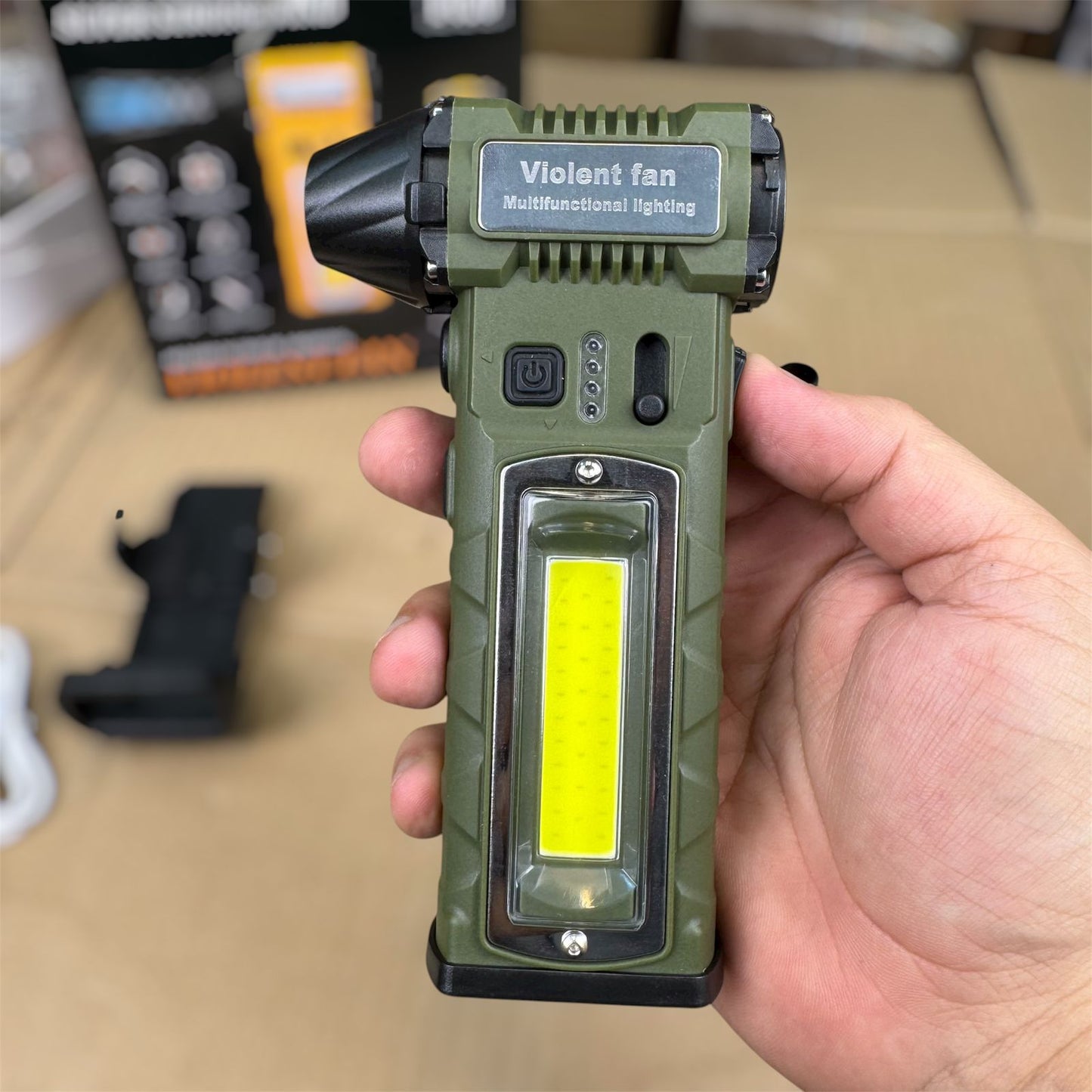 7 in 1 Turbo Jet blower fan Powerful Flashlight with cuter