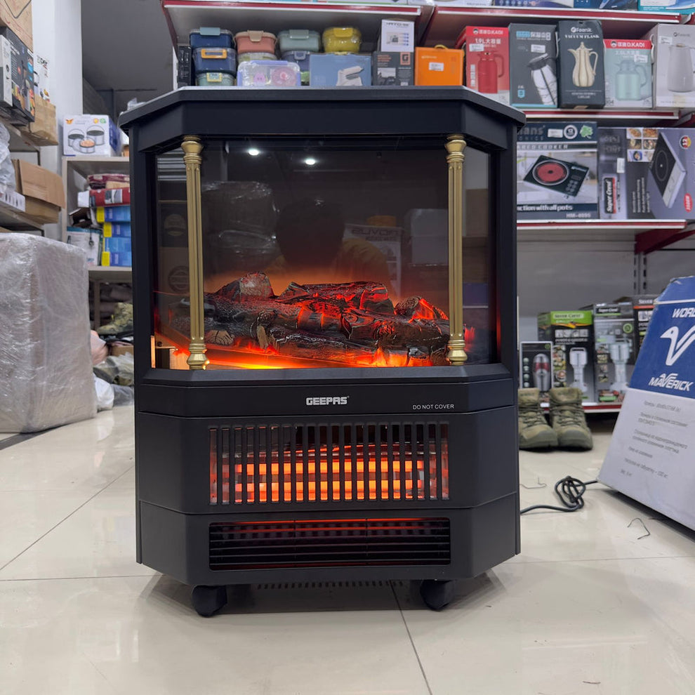 Geepas Quartz Tube Log Flame Effect Electric Heater 28580