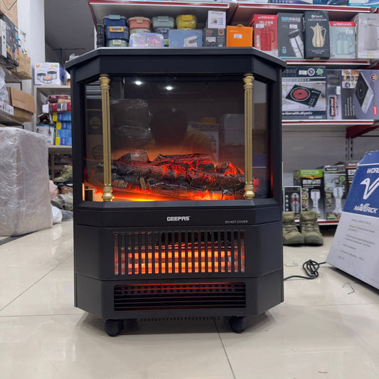 Geepas Quartz Tube Log Flame Effect Electric Heater 28580